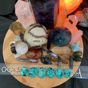 Tibetan turquoise & SS bracelet.